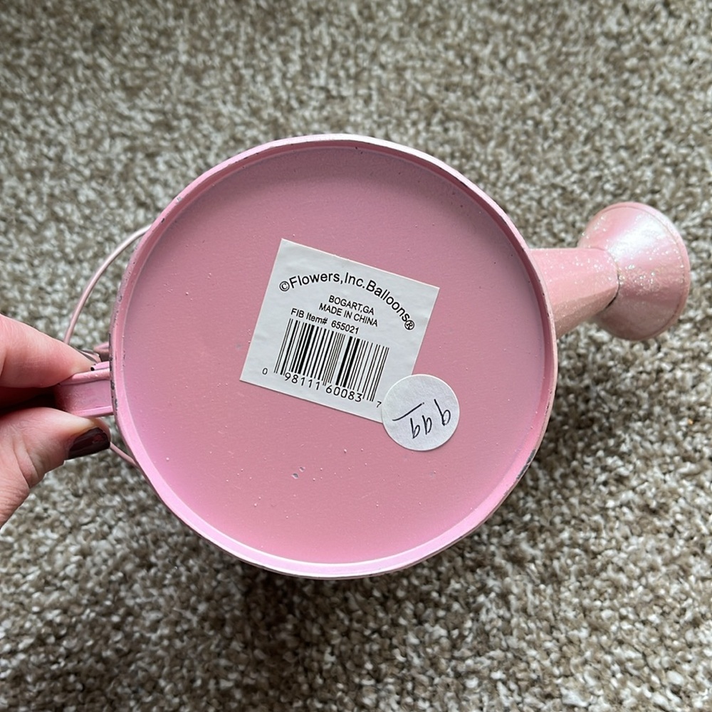 Decorative Pink Spring Watering Can - Picture 3 of 5